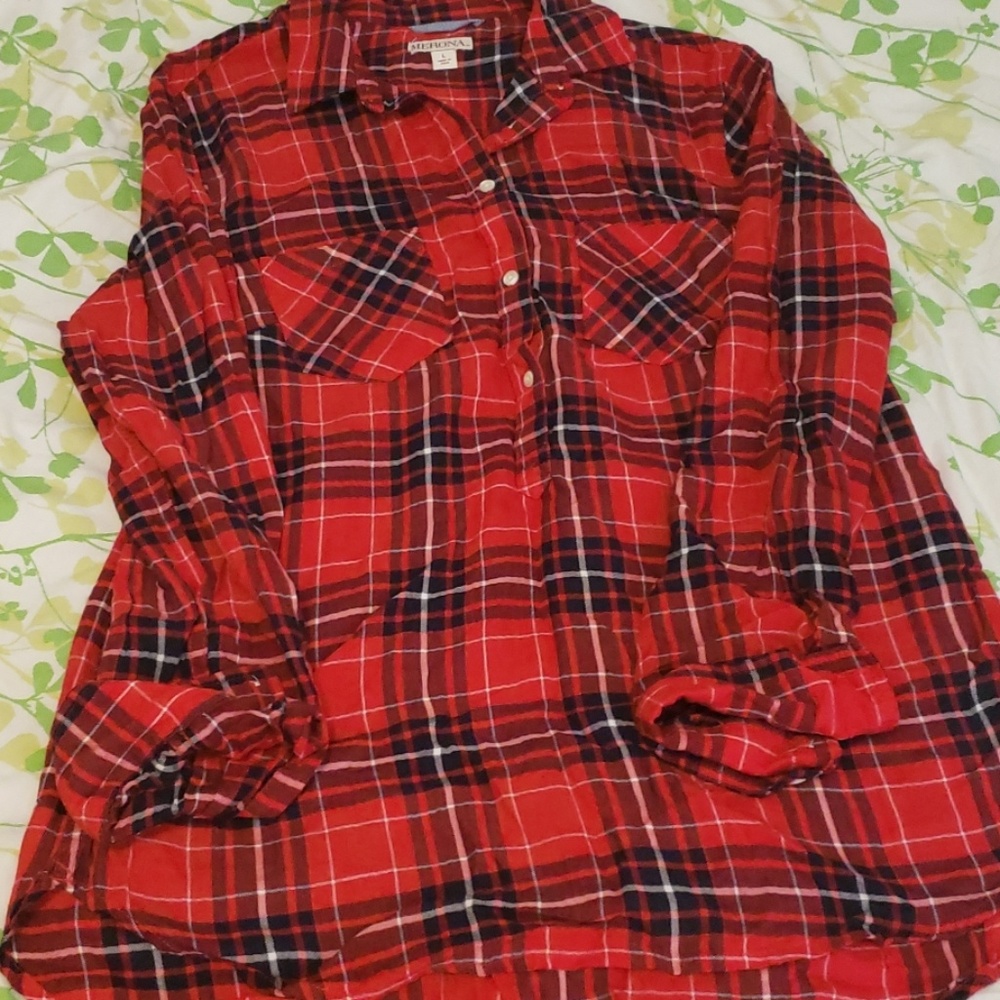 Red Styled Button Up - image 1